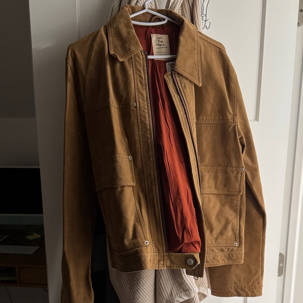 Free People Brown Jacket with Red Interior